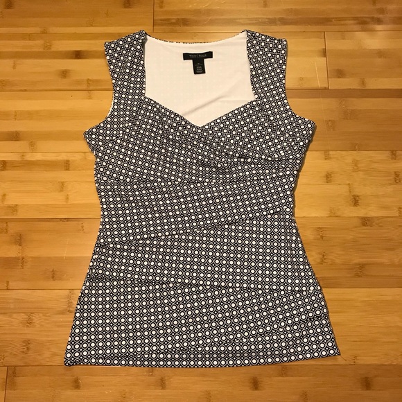 White House Black Market Tops - White House Black Market Ruched Pin Up Sleeveless